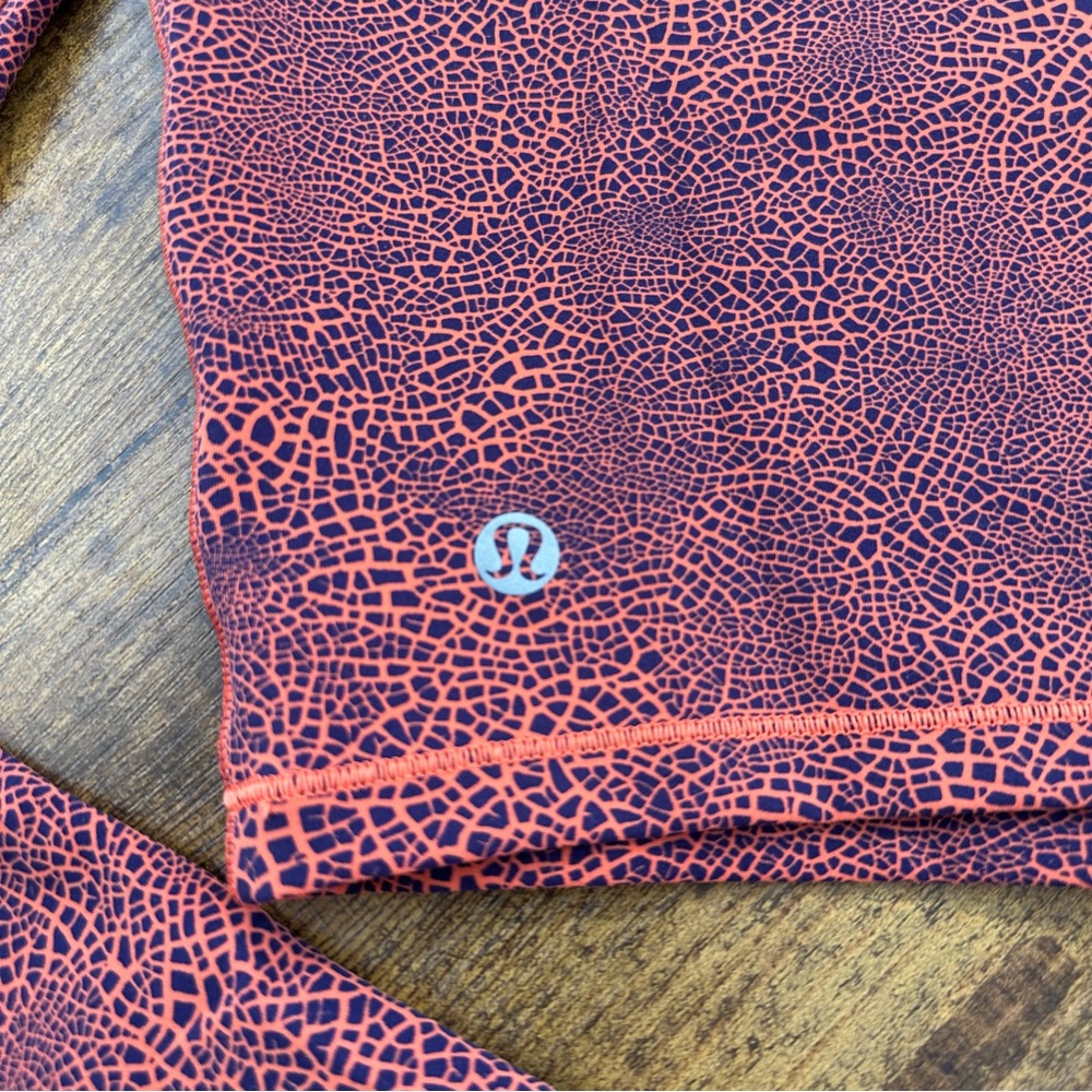Lululemon Wunder Train Cropped Long Sleeve Shirt, Crackle Glaze Vintage Orange 6 - Picture 10 of 12